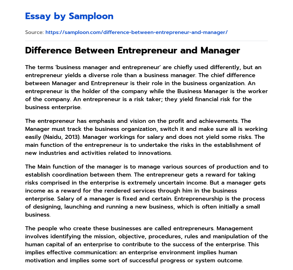 Are you an entrepreneur essay