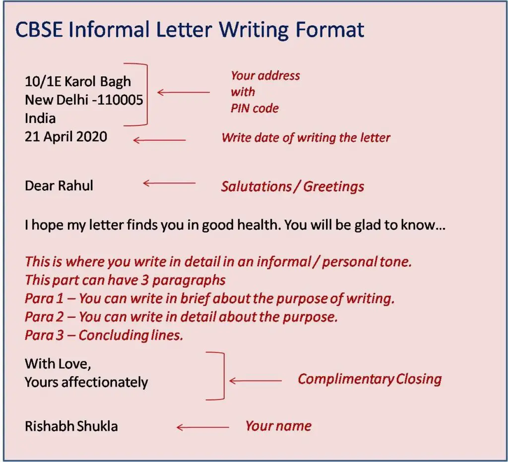 How can you write an informal letter