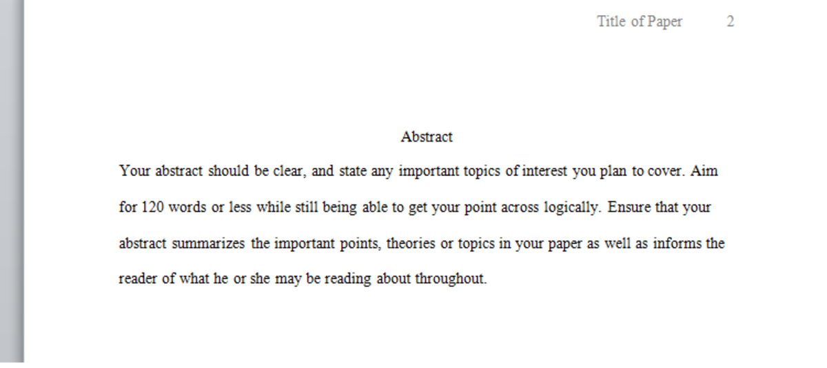 Apa format how to write an abstract