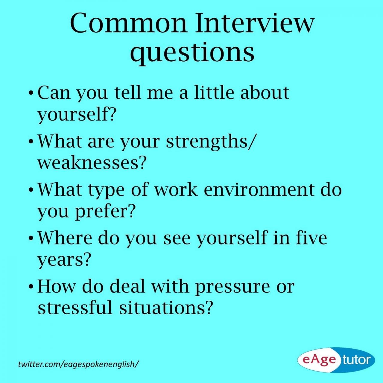 Common questions during an interview