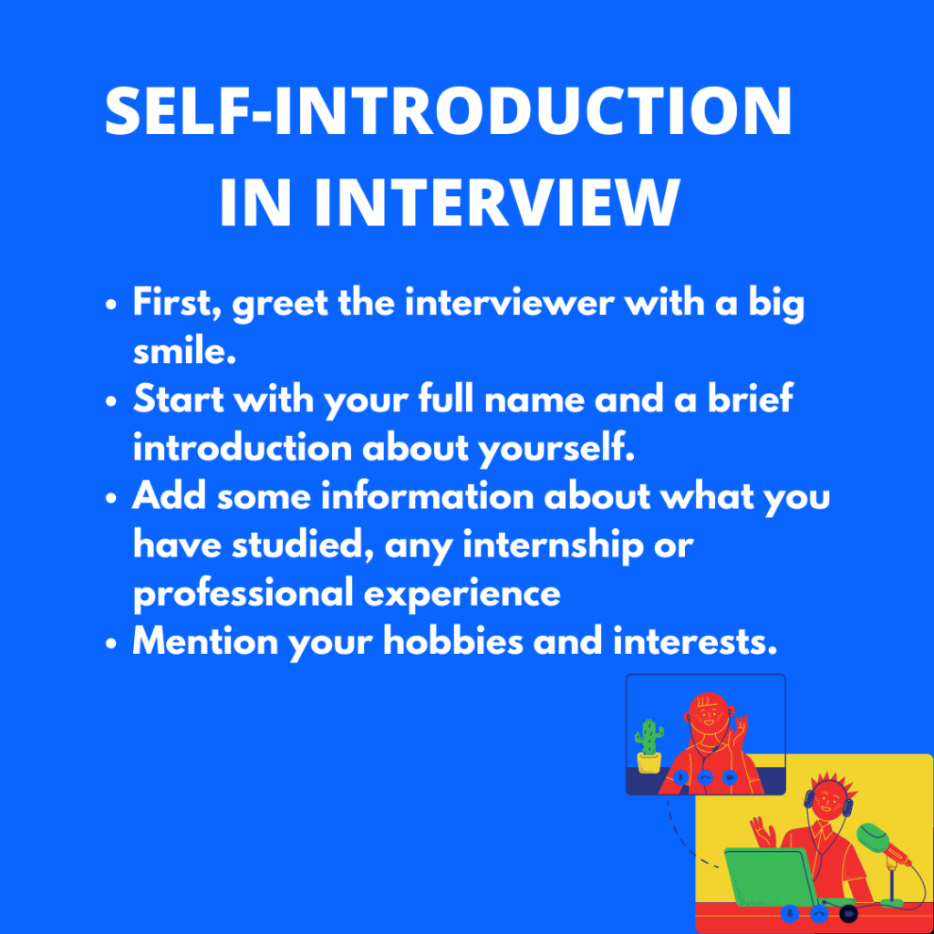 Best way to introduce yourself in an interview for freshers