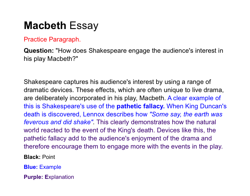 An essay on macbeth