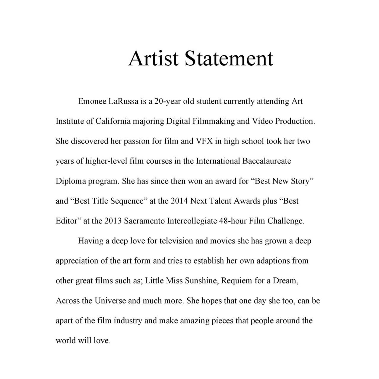 How do you write an artist statement