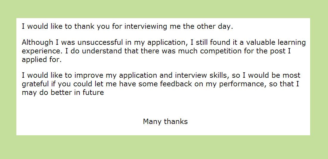 Asking about feedback after an interview