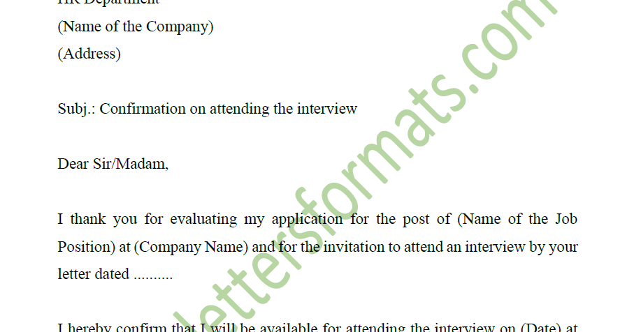 Accepting an interview invitation