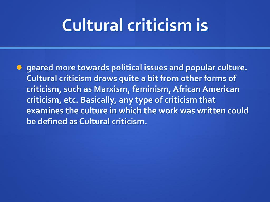 An essay on cultural criticism and society