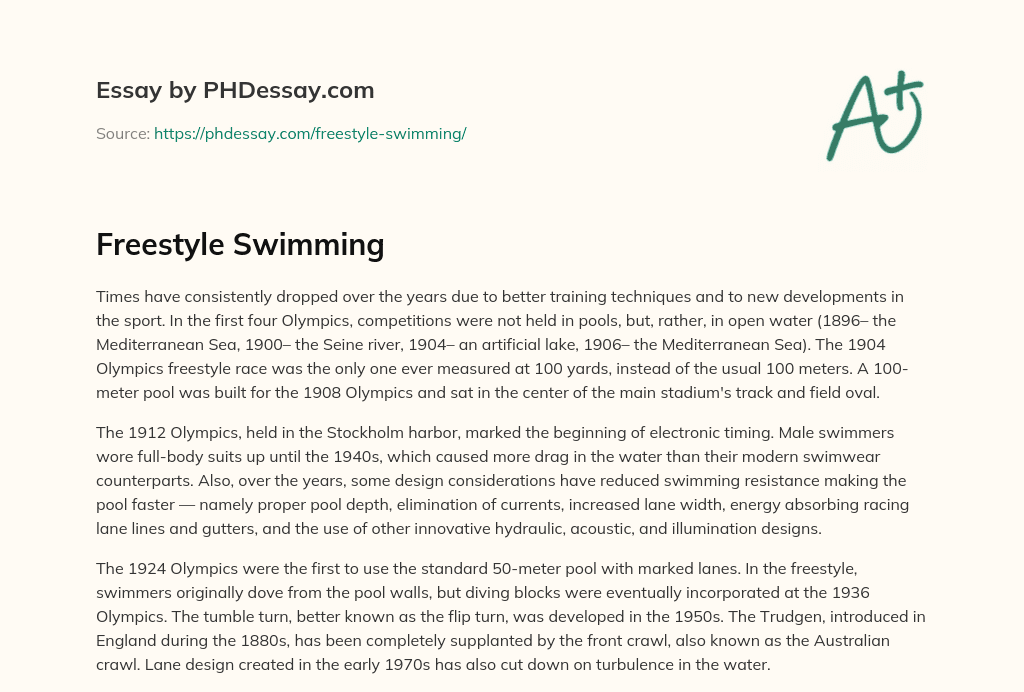 An essay about swimming