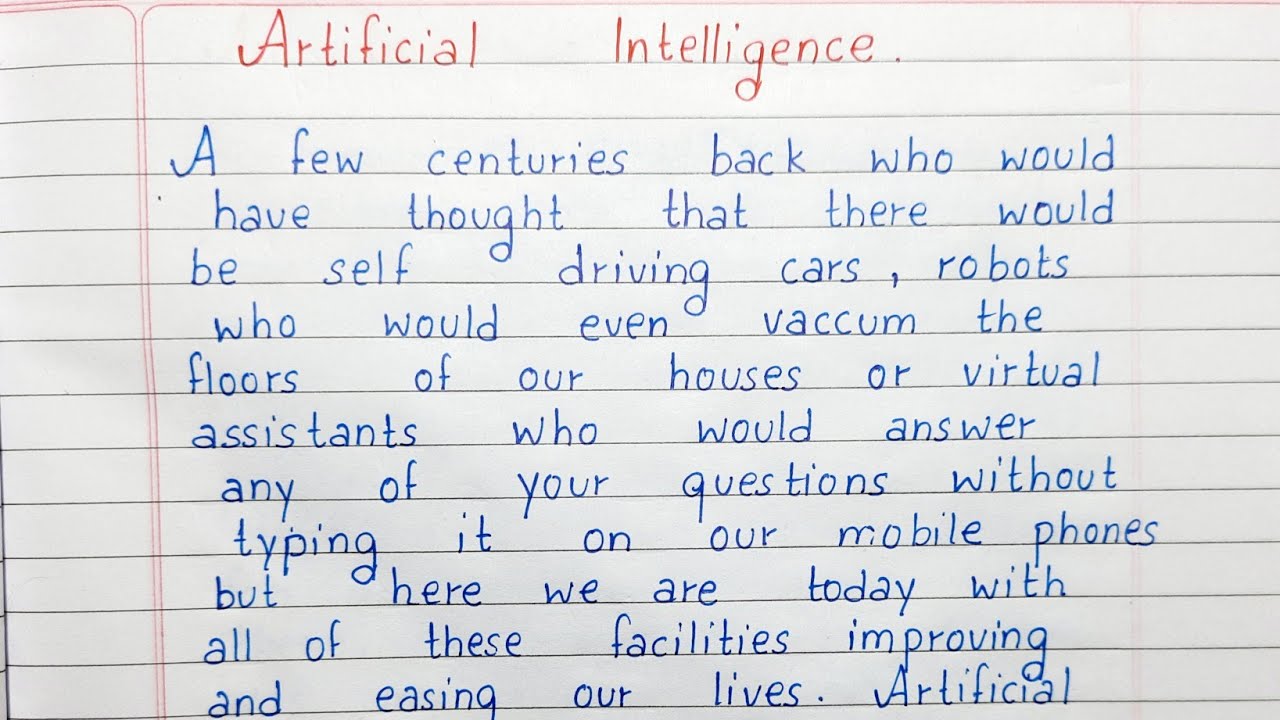 Artificial intelligence write an essay