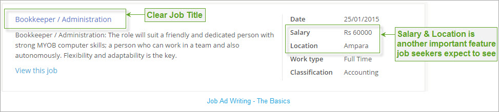 How do i write an advertisement for a teaching job
