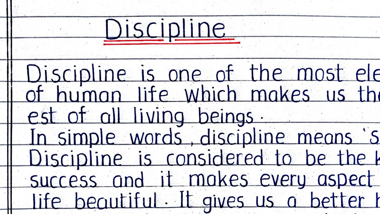 An essay about discipline