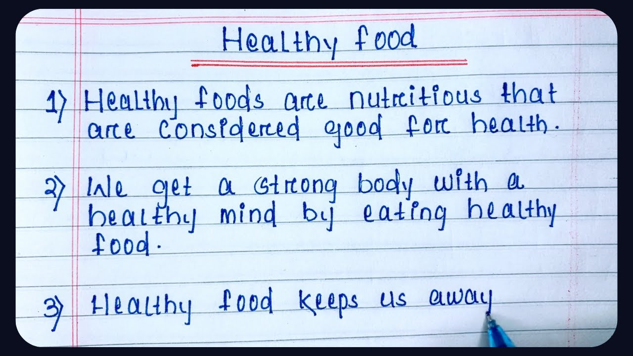 An essay about healthy food
