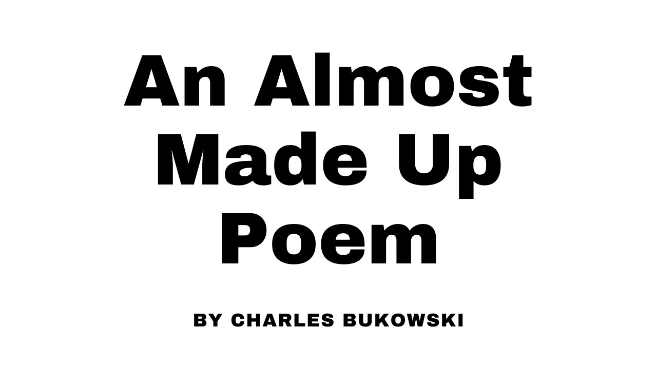 An almost made up poem book