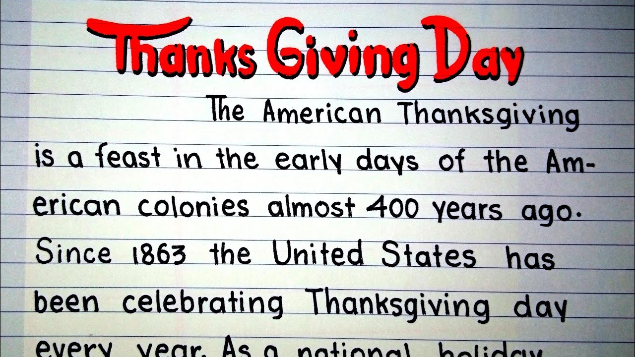 An essay about thanksgiving