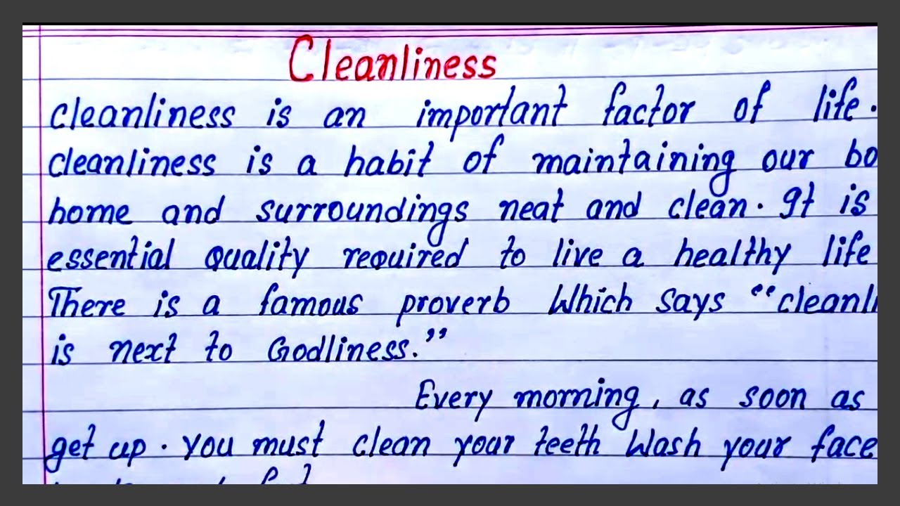 An essay on cleanliness