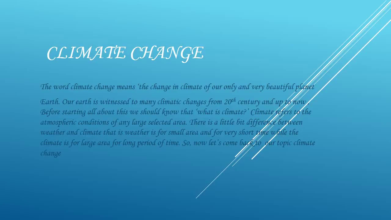 An essay on climate change