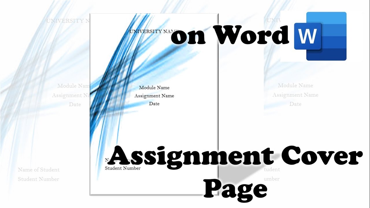 How to write a cover page of an assignment
