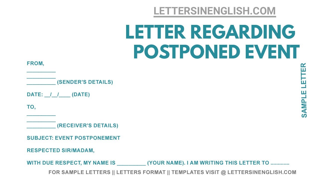 How to write a letter postponing an event