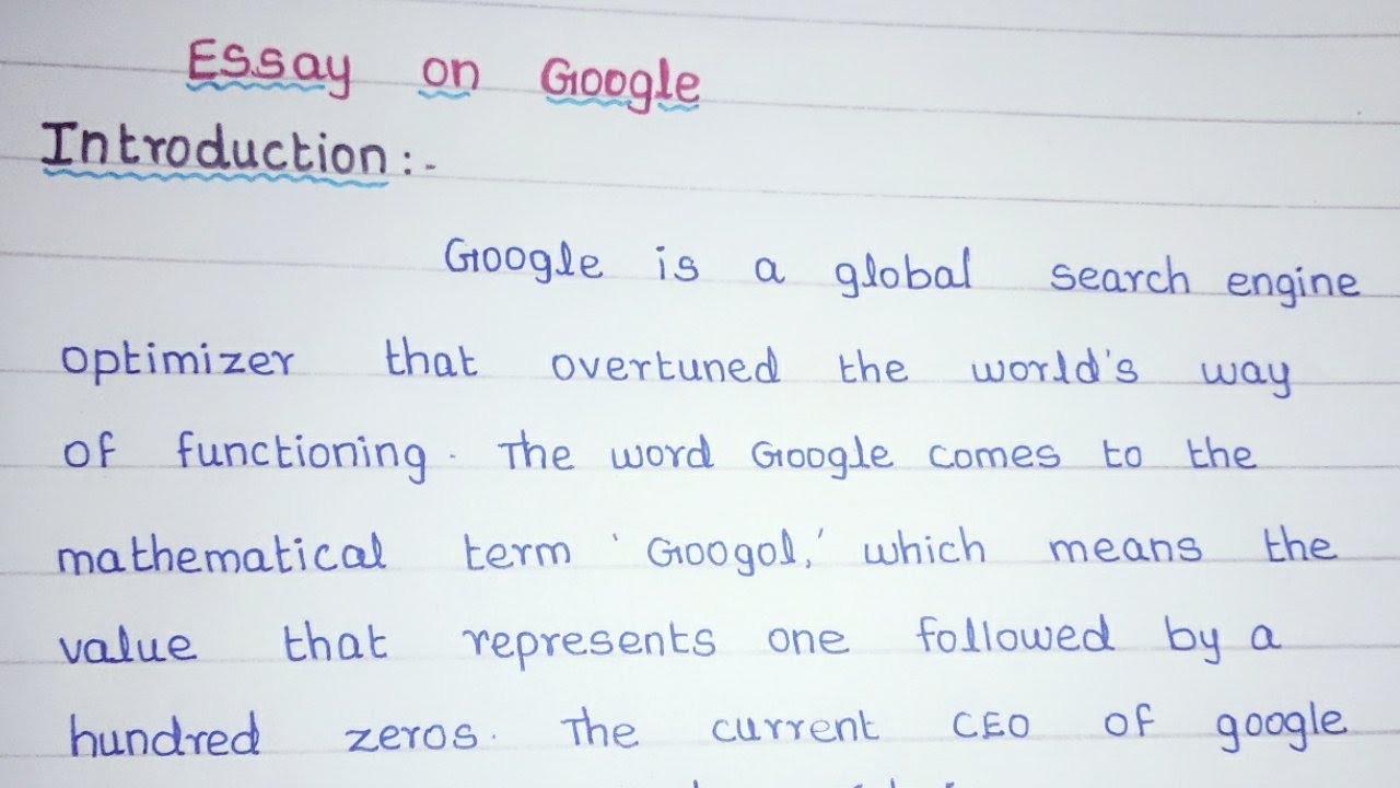 Can google write an essay for me