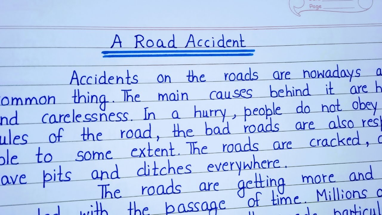 An accident that you have witnessed essay in 200 words