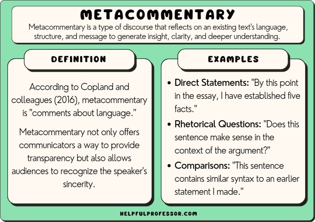 How to write a commentary sentence in an essay