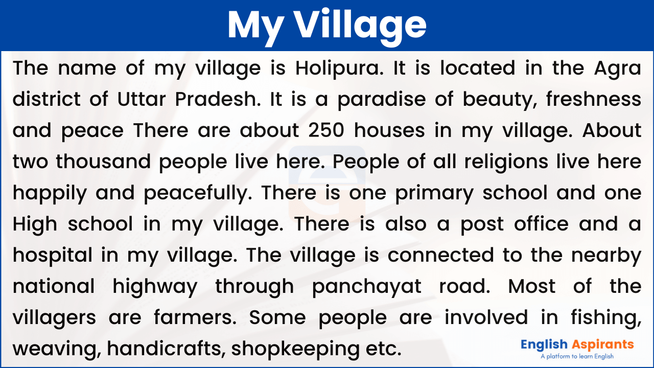 An essay on a local festival in my village