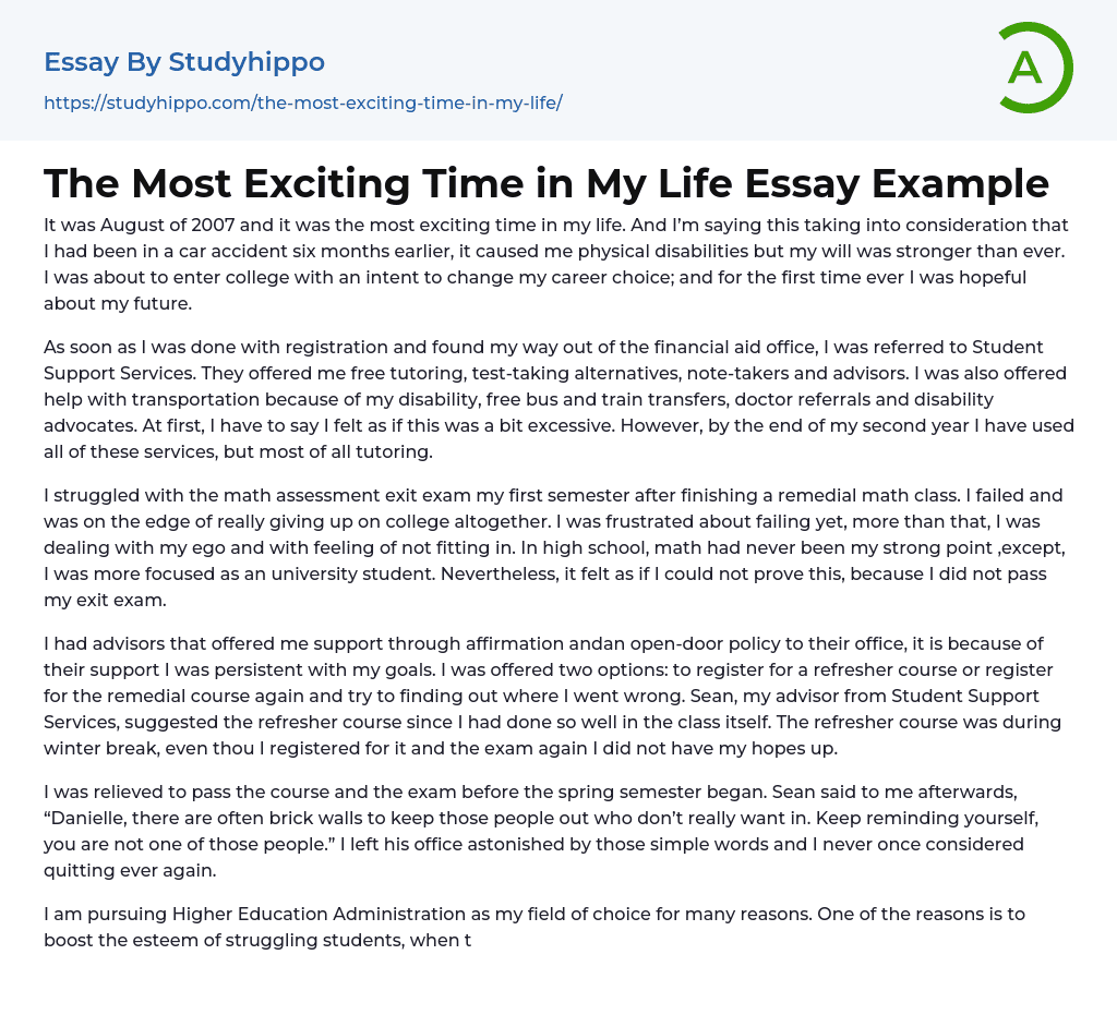 An exciting day essay